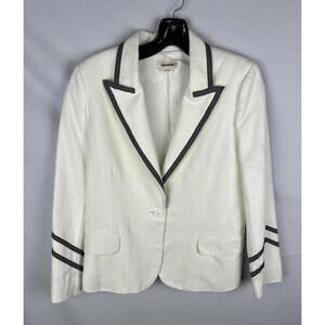 $438 Zadig & Voltaire Victor Blazer Jacket Cotton Light Cream Size 36 S